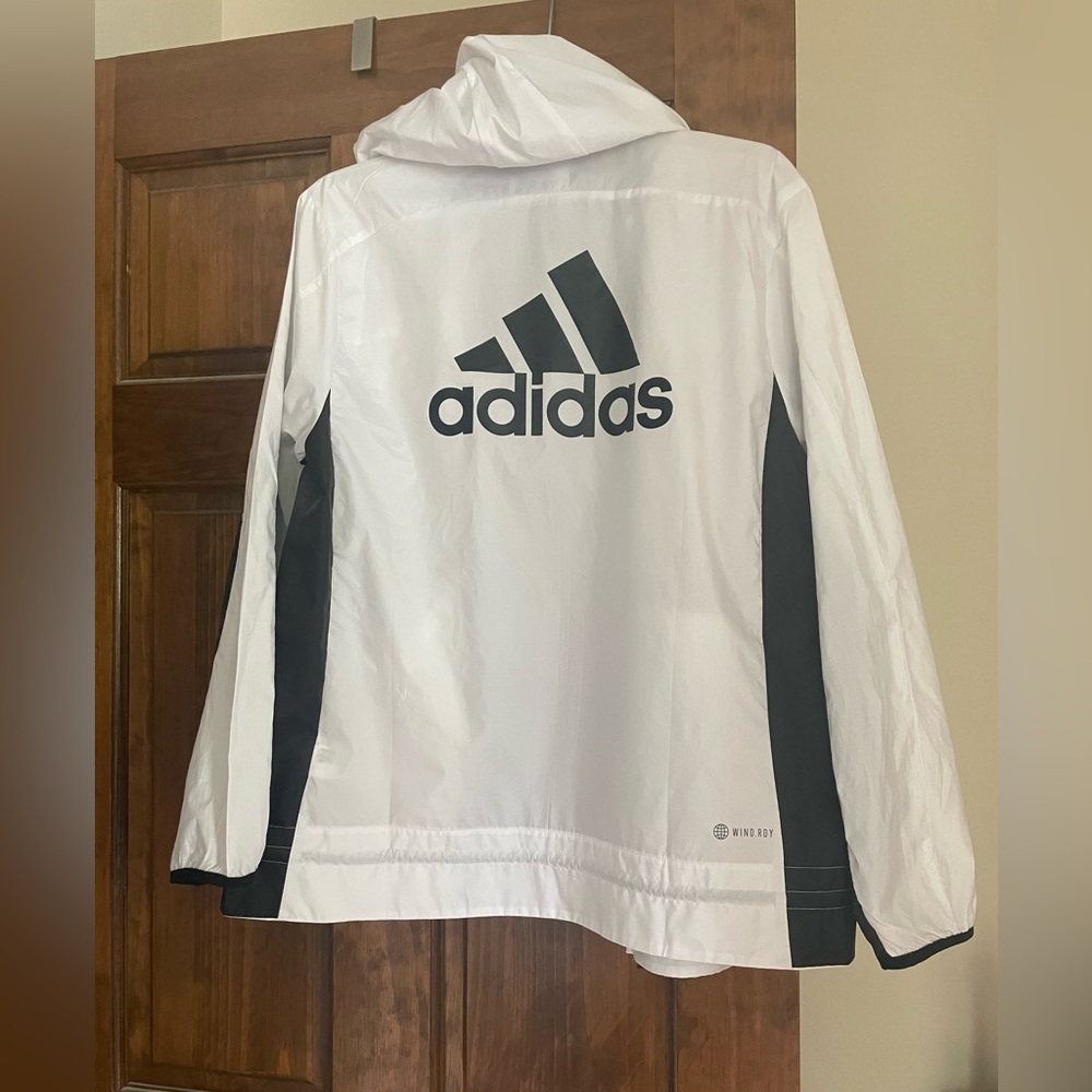 White Adidas Windbreaker